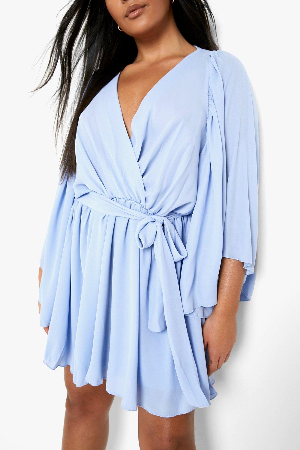 Boohoo angel sleeve hot sale ruched mini dress